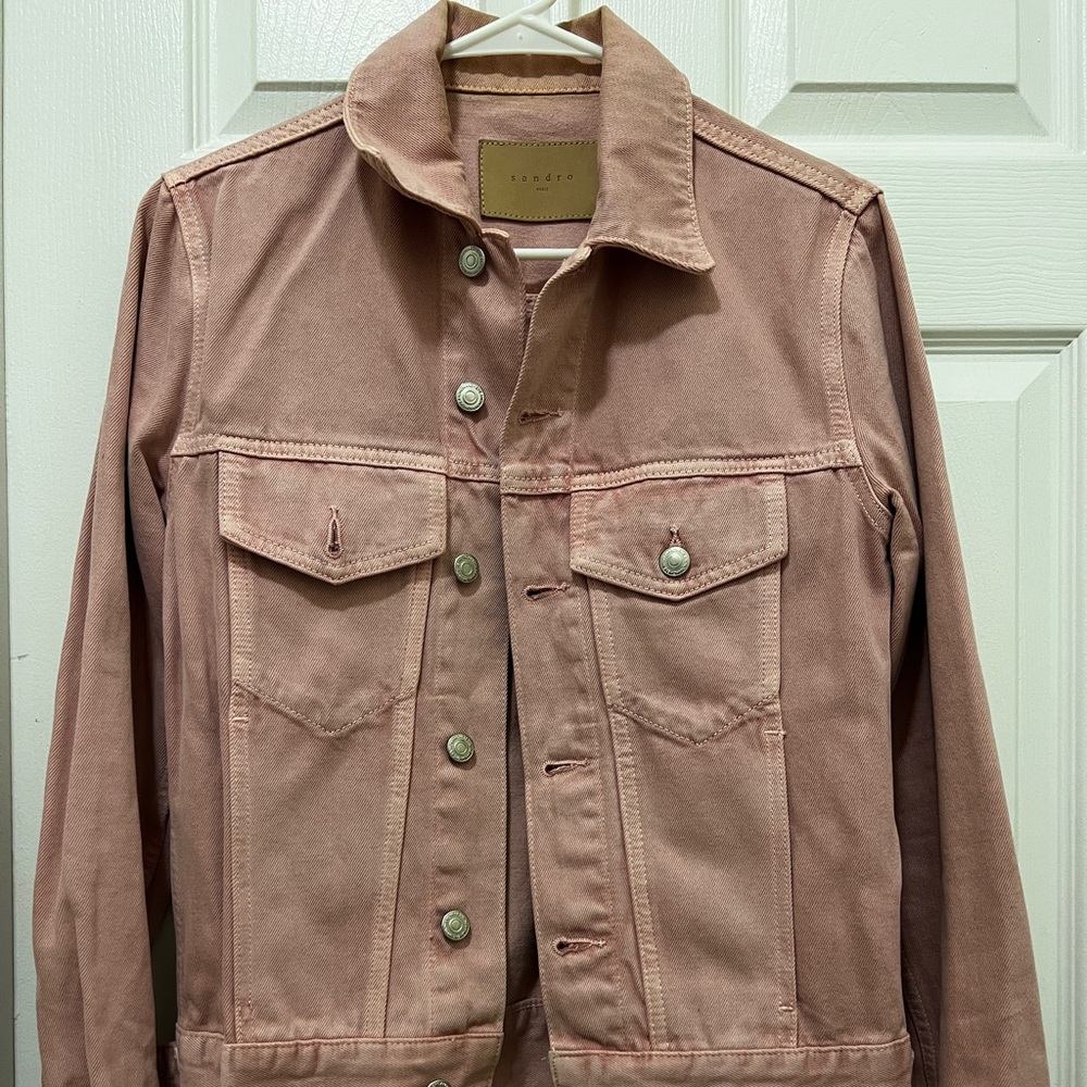 Sandro mens pink denim jacket